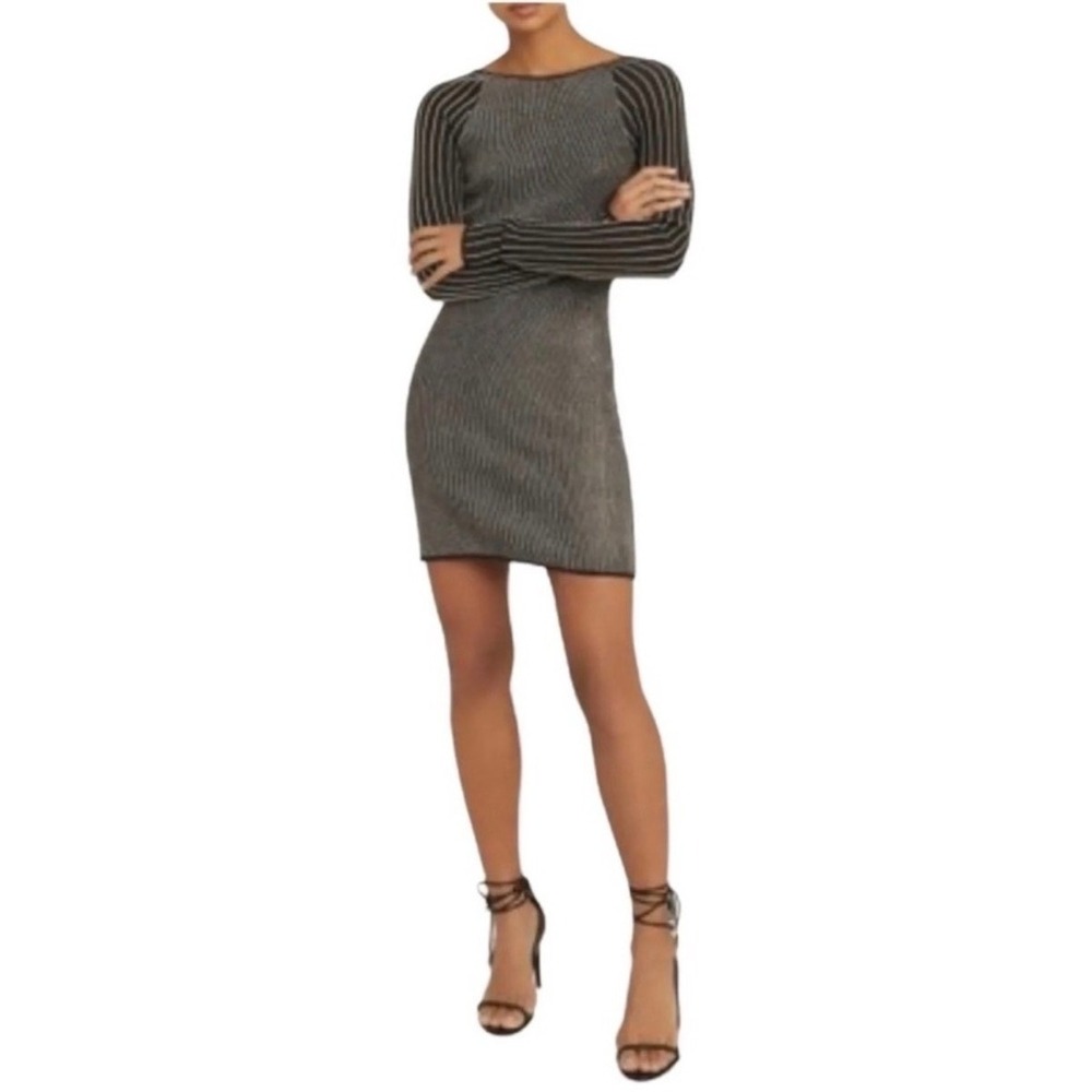 REISS Marina Metallic Striped‎ Mini Dress – Size Small – NWT